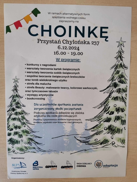 ''Choinka'' Przystań Chylońska zaprasza