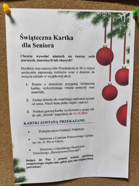 ŚWIĄTECZNA KARTKA DLA SENIORA