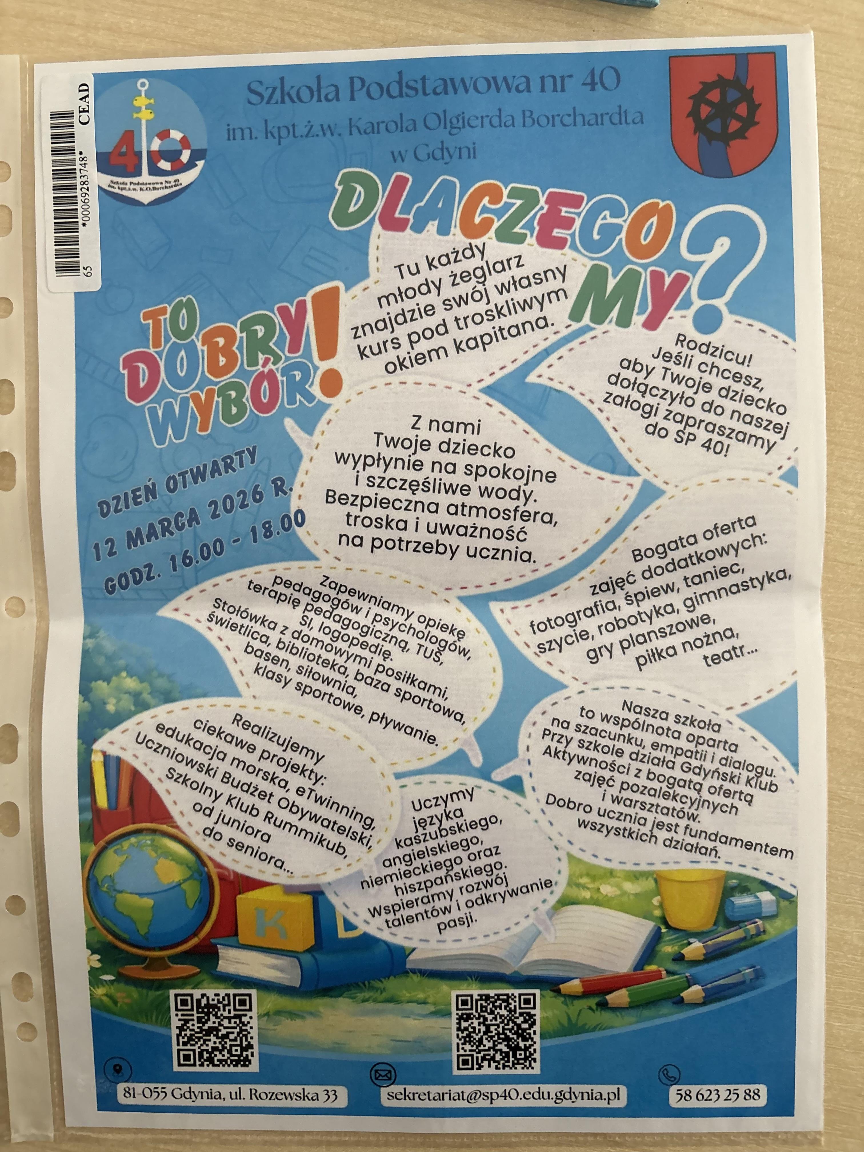 Dzień otwarty w Szkole Podstawowej nr 40